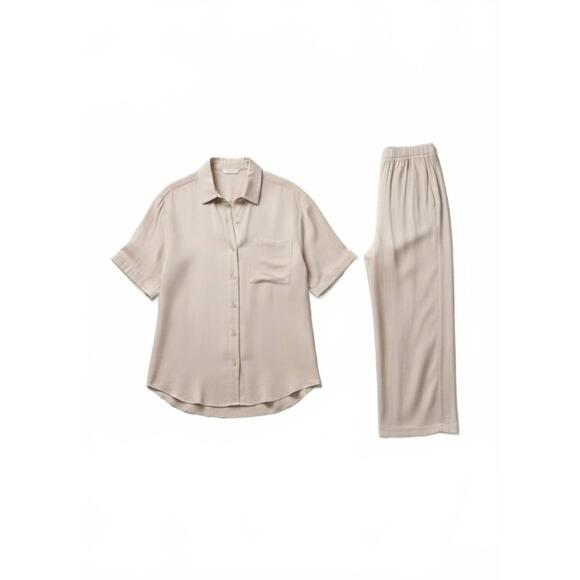 NEW PAPERMOON café au lait pants and shirt set in taupe - Picture 2 of 2